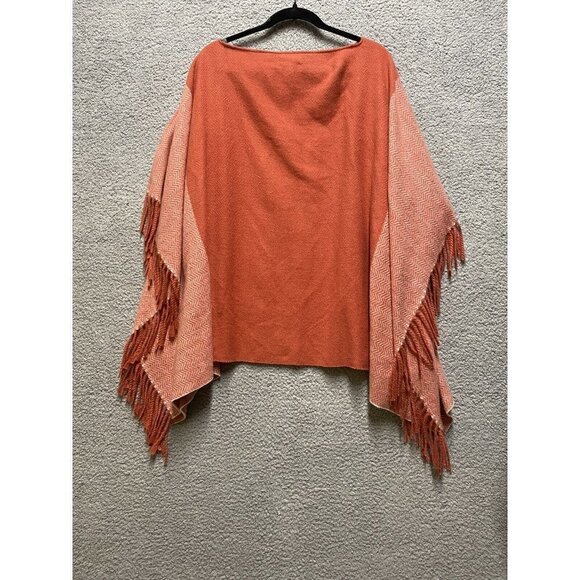 Universal Thread Womens OSFM One Size Poncho Sweater Orange New - Picture 2 of 10